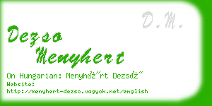 dezso menyhert business card